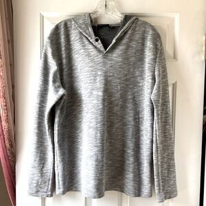 Vans Cotton Blend Hooded Pullover Sweatshirt/Top Gray/White Size M